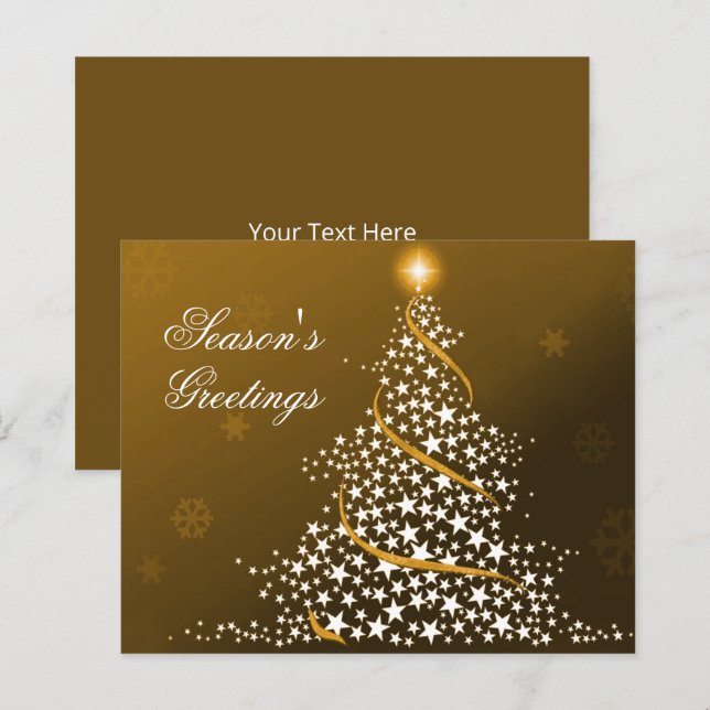Tarjeta de vacaciones Gold de Árbol de Navidad Sta (Anverso / Reverso)