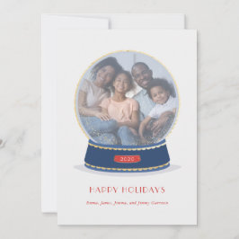 Tarjeta de vacaciones Gold Glimmer Snow Glass