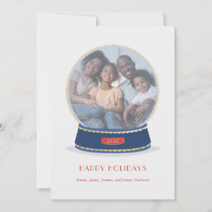 Tarjeta de vacaciones Gold Glimmer Snow Glass