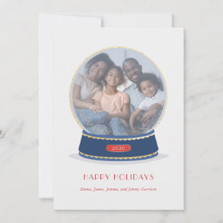 Tarjeta de vacaciones Gold Glimmer Snow Glass