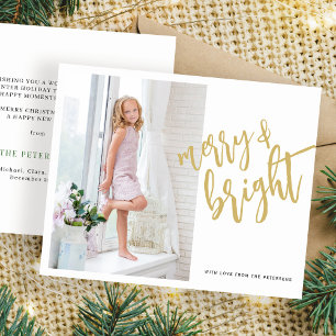 Tarjeta de vacaciones Gold Merry y Bright para Nav