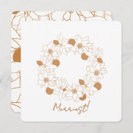 Tarjeta de vacaciones Gold Minimalista Poinsettia