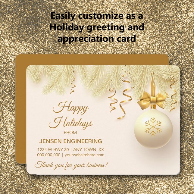 Tarjeta de vacaciones Gold Ribbon Corporate (Subido por el creador)
