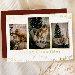 Tarjeta de vacaciones Gold Vines 3 Photo Relieve m