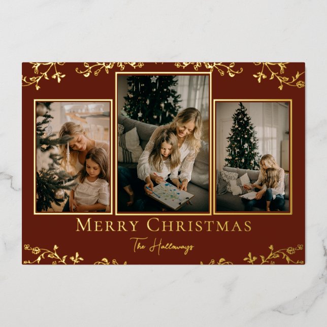 Tarjeta de vacaciones Gold Vines 3 Photo Relieve m (Anverso)