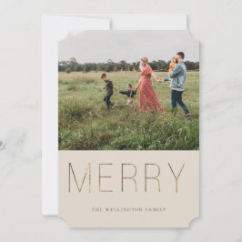 Tarjeta de vacaciones Golden MERRY Modern Photo |
