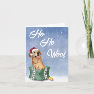 Tarjeta de vacaciones Golden Retriever Ho Woof Nav