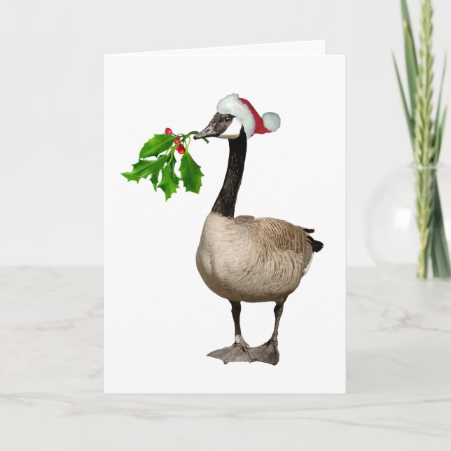 Tarjeta de vacaciones Goose para los navidades (Anverso)