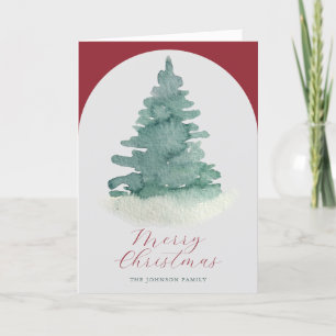 Tarjeta de vacaciones Green Christmas Tree de Gray