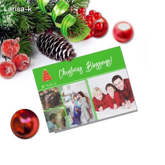 Tarjeta de vacaciones Green Joyoux Noel Photo (Subido por el creador)