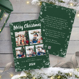 Tarjeta de vacaciones Green Snow Flake