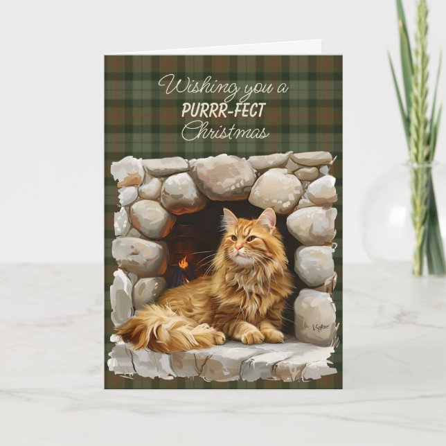 Tarjeta de vacaciones Gunn Clan Tartan (Anverso)