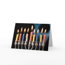 Tarjeta de vacaciones Hannukah Menorah