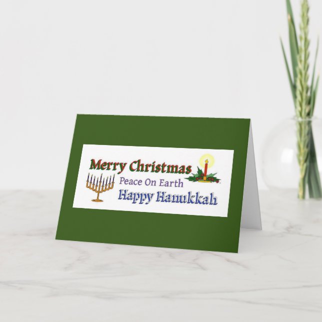 Tarjeta de vacaciones Hanukkah para navidades (Anverso)