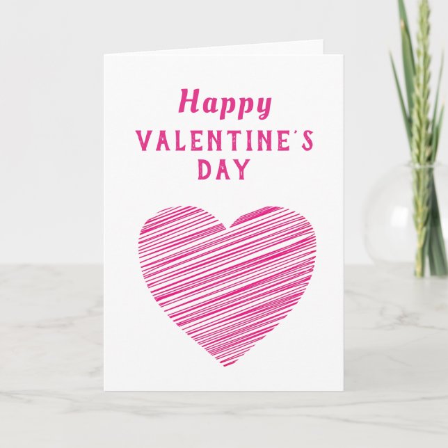 Tarjeta de vacaciones Heart Happy Valentine Day (Anverso)