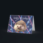 Tarjeta de vacaciones Hedgehog<br><div class="desc">¿Qué es más festivo que un erizo sobre el fondo láser?  Nada. 
Tus amigos y familia estarán encantados de recibir una tarjeta única y divertida.</div>