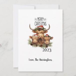 Tarjeta de vacaciones Highland Cow