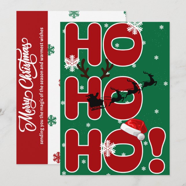 Tarjeta de vacaciones Ho Ho Ho Ho Ho Navidades (Anverso / Reverso)
