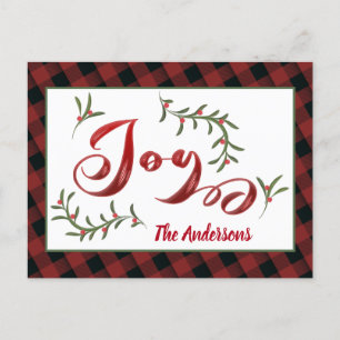 Tarjeta de vacaciones holly de alegría de caligraf