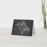 Tarjeta de vacaciones Holly Jolly Chalkboard<br><div class="desc">Holly Jolly,  escrito en chispas,  decora esta tarjeta de vacaciones de pizarra.</div>
