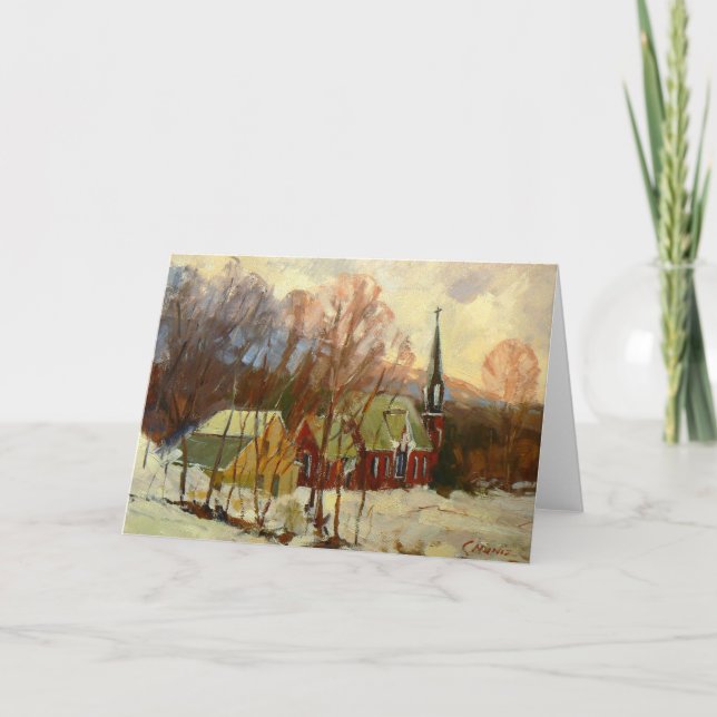 Tarjeta de vacaciones "Iglesia de Invierno" (Anverso)
