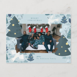 Tarjeta de vacaciones ilustrada de la paloma de la