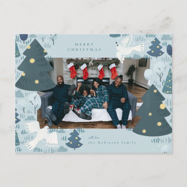 Tarjeta de vacaciones ilustrada de Peace Dove (Anverso)