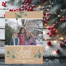 Tarjeta de vacaciones Jingle Bells Photo Card