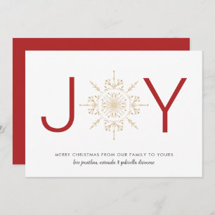 Tarjeta de vacaciones JOY Gold Snowflake Navidades