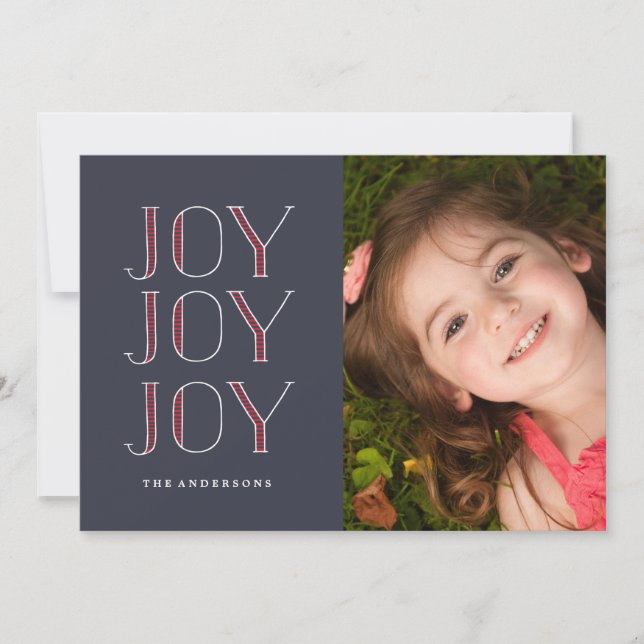 Tarjeta de vacaciones JOY JOY JOY Navidades (Anverso)