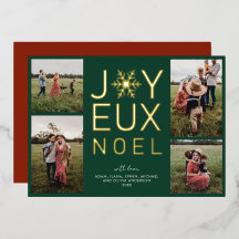 Tarjeta de vacaciones Joyeux Noel de Relieve metal