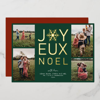 Tarjeta de vacaciones Joyeux Noel de Relieve metal
