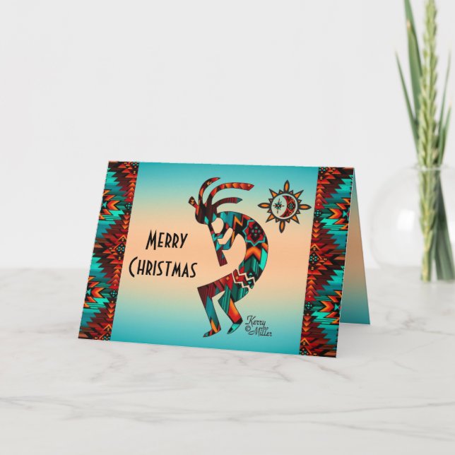 Tarjeta de vacaciones Kokopelli del Suroeste (Anverso)