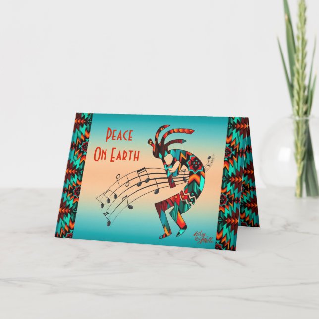 Tarjeta de vacaciones Kokopelli del Suroeste (Anverso)