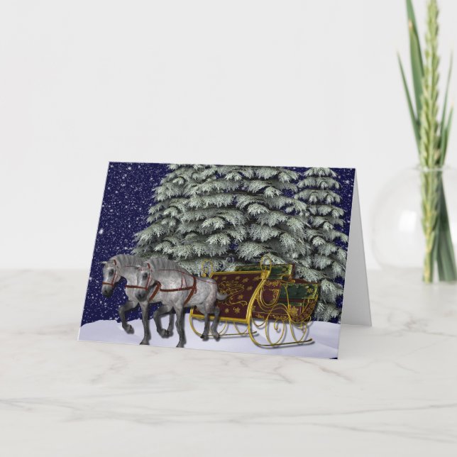 Tarjeta de vacaciones KRW Sleigh Ride (Anverso)