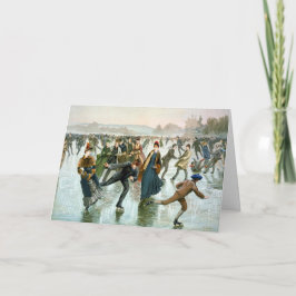 Tarjeta de vacaciones KRW Vintage Skating 1885