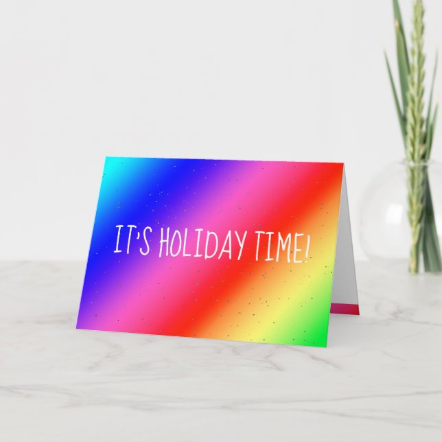 Tarjeta de vacaciones LGBT divertida con colores d (Anverso)