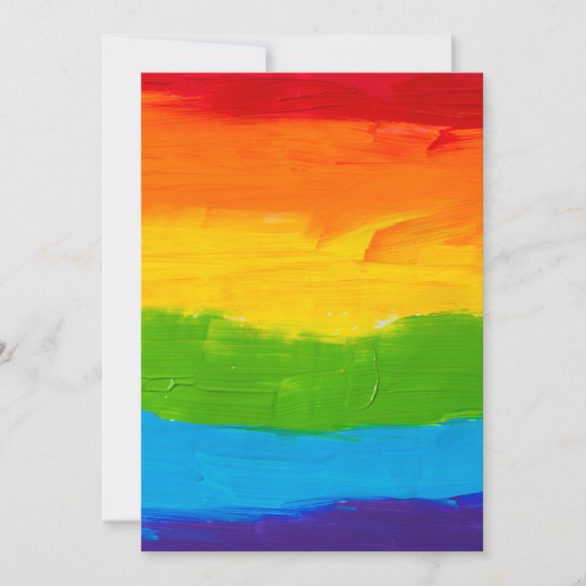Tarjeta de vacaciones LGBT - Saludo con la bandera (Anverso)
