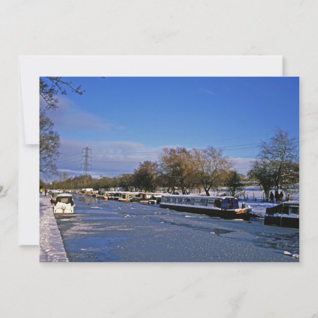Tarjeta de vacaciones Macclesfield Canal Winter Ch (Anverso)