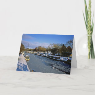 Tarjeta de vacaciones Macclesfield Canal Winter Ch
