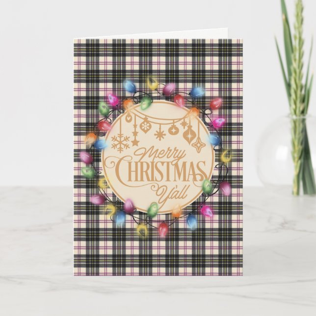 Tarjeta de vacaciones MacPherson Clan Tartan Tarta (Anverso)