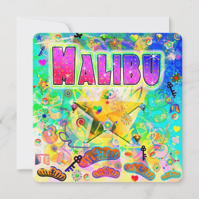 Tarjeta de vacaciones Malibu Epoch Hour (Anverso)