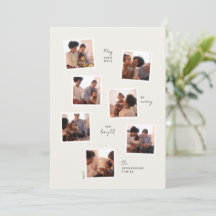 Tarjeta de vacaciones mínima de siete fotos