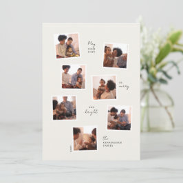 Tarjeta de vacaciones mínima de siete fotos