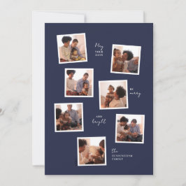 Tarjeta de vacaciones mínima de siete fotos