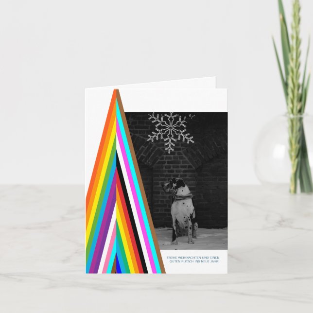 Tarjeta de vacaciones mínima para Navidades arcoir (Anverso)