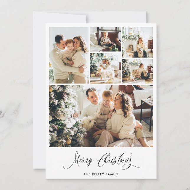 Tarjeta de vacaciones Minimalista moderna de seis  (Anverso)