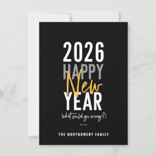 Tarjeta de vacaciones Modern Happy New Year Humor
