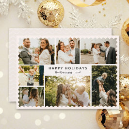 Tarjeta de vacaciones moderna con collage de fotos