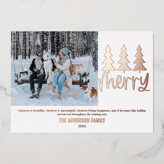 Tarjeta de vacaciones moderna con foto y lámina do (Anverso)